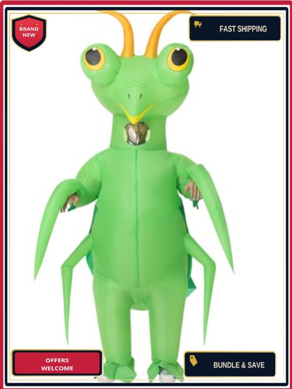 Inflatable Mantis Costume Adult One Size Blow Up Insect Halloween Cosplay Party
